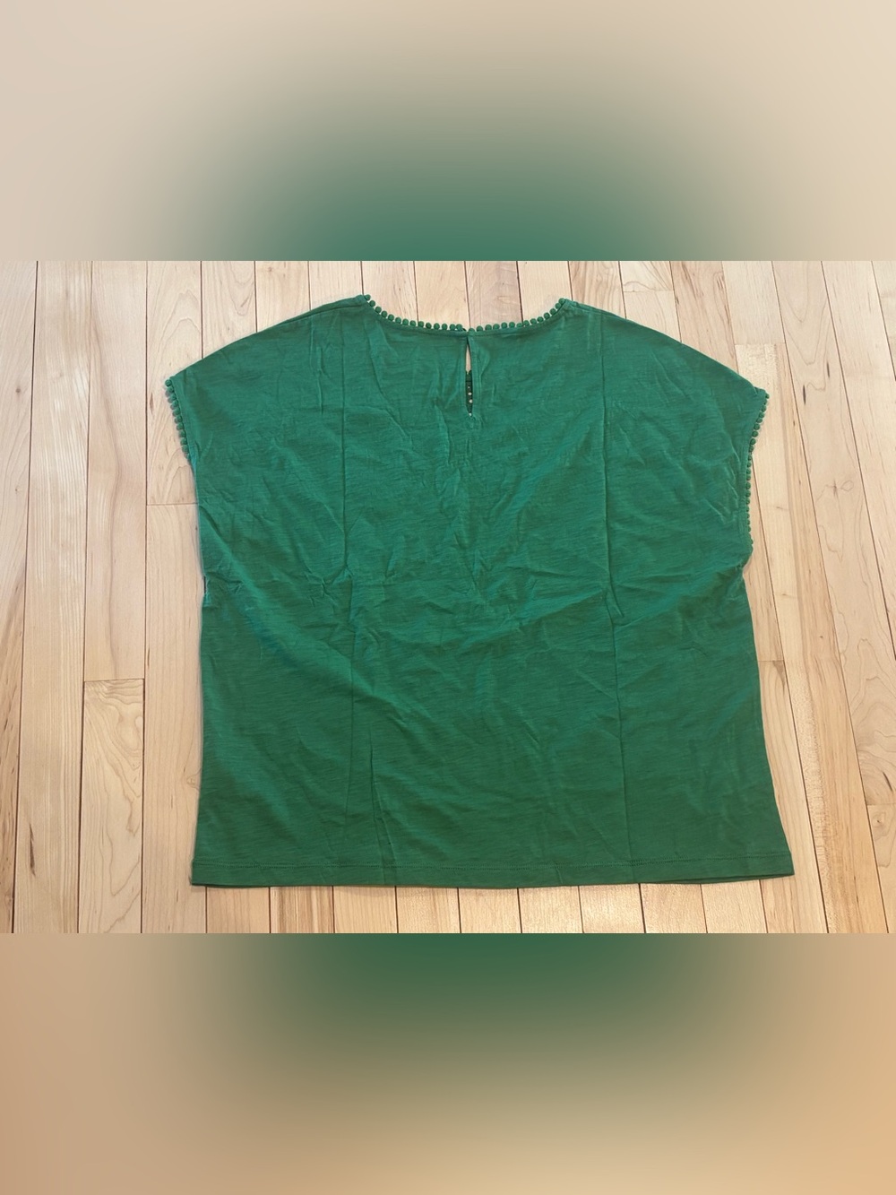 Boden Anya Broderie T-shirt Green Size 12 - Picture 8 of 9